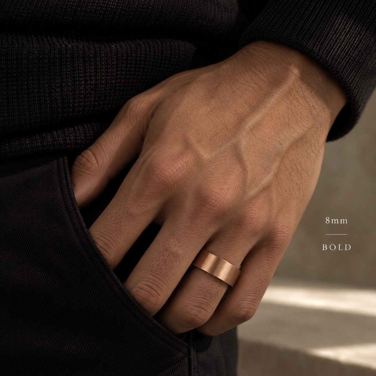 Classic Tungsten Band ⬩ Matte Rose Gold