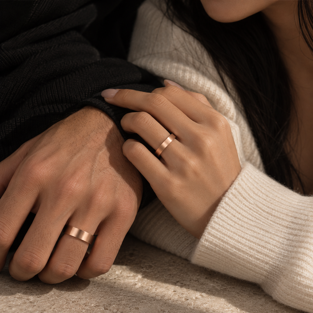 Classic Tungsten Band ⬩ Matte Rose Gold