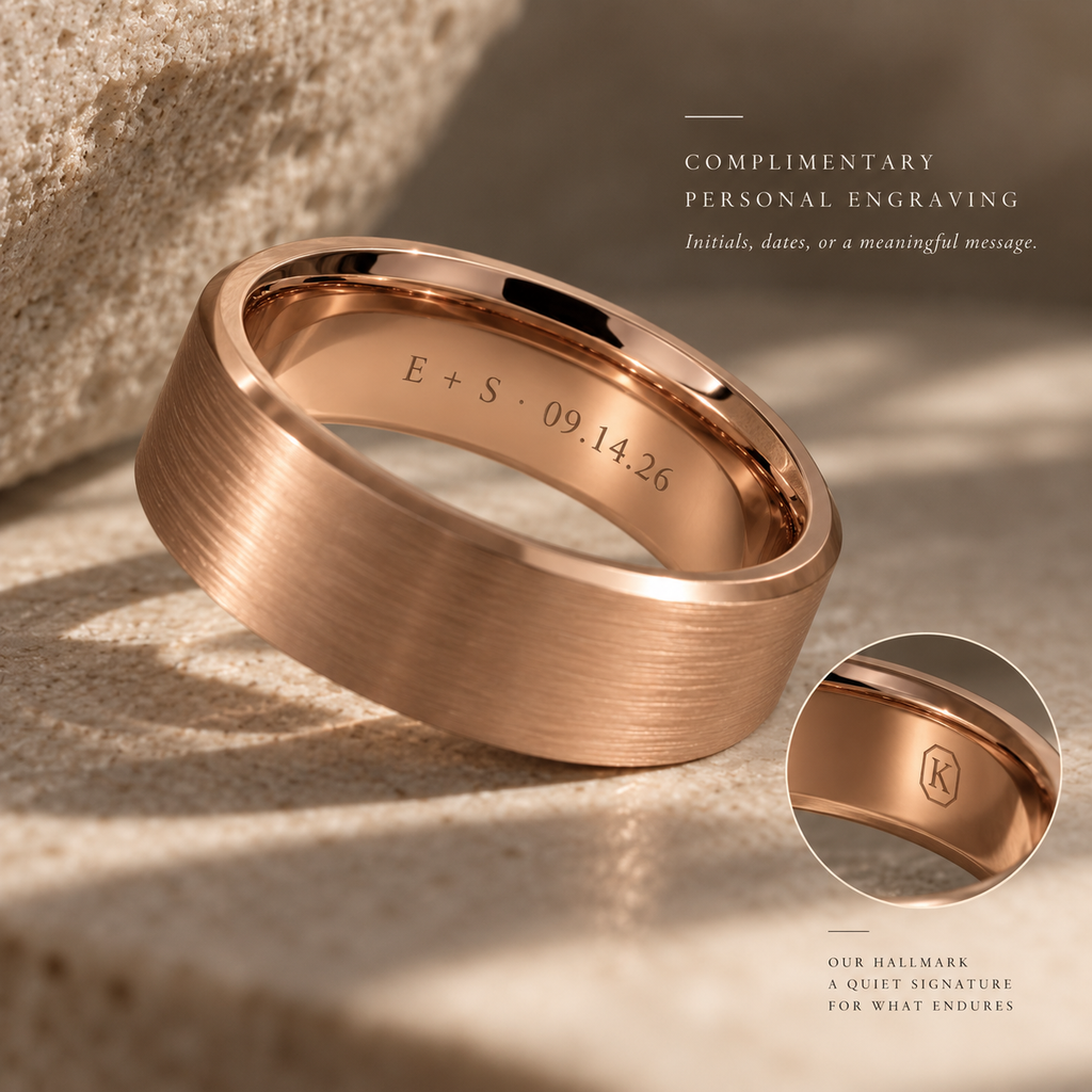 Classic Tungsten Band ⬩ Matte Rose Gold