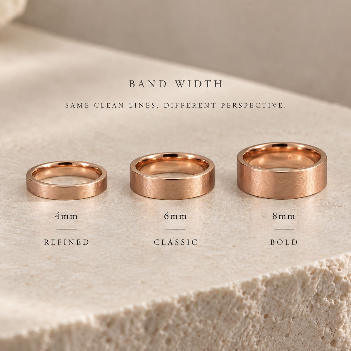 Classic Tungsten Band ⬩ Matte Rose Gold