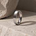 Classic Tungsten Band ⬩ Matte White Gold