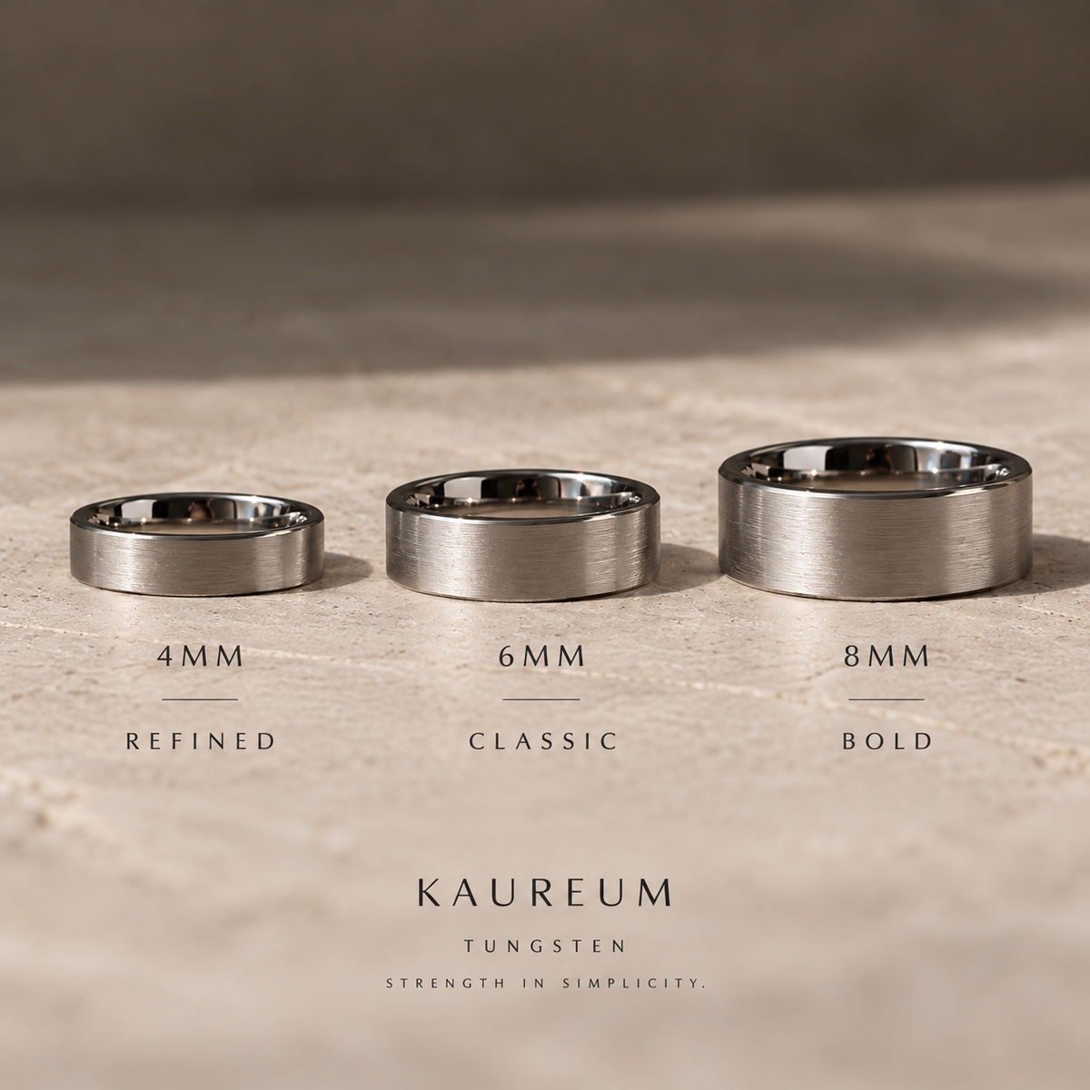 Classic Tungsten Band ⬩ Matte White Gold