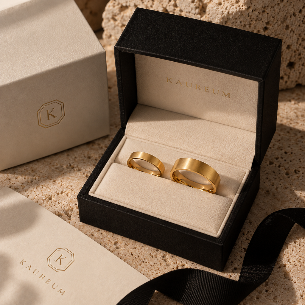 Classic Tungsten Band ⬩ Matte Gold