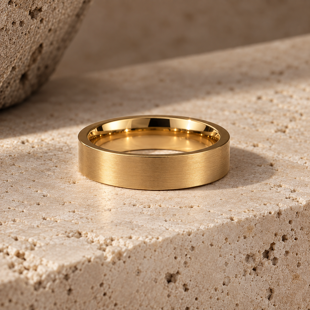 Classic Tungsten Band ⬩ Matte Gold