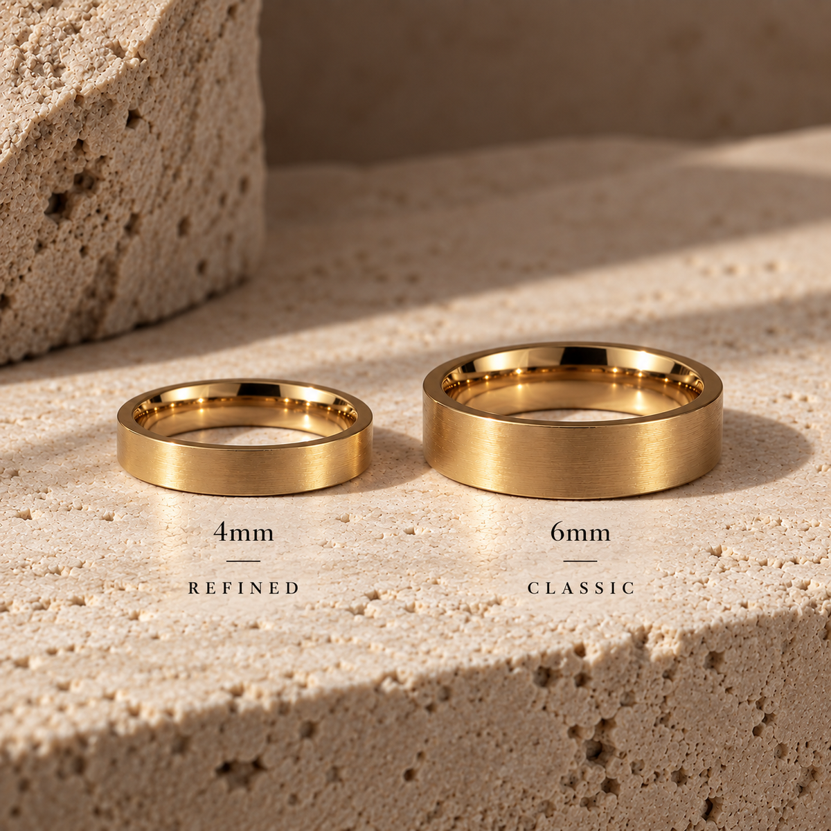 Classic Tungsten Band ⬩ Matte Gold