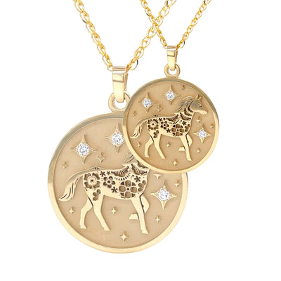 Small Year of The Horse (馬) Lunar Zodiac Coin Pendant