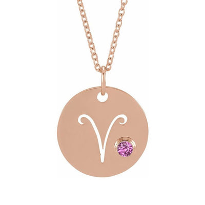 SECTURA GEMMA ♦ ARIES Zodiac Necklace with Gemstone