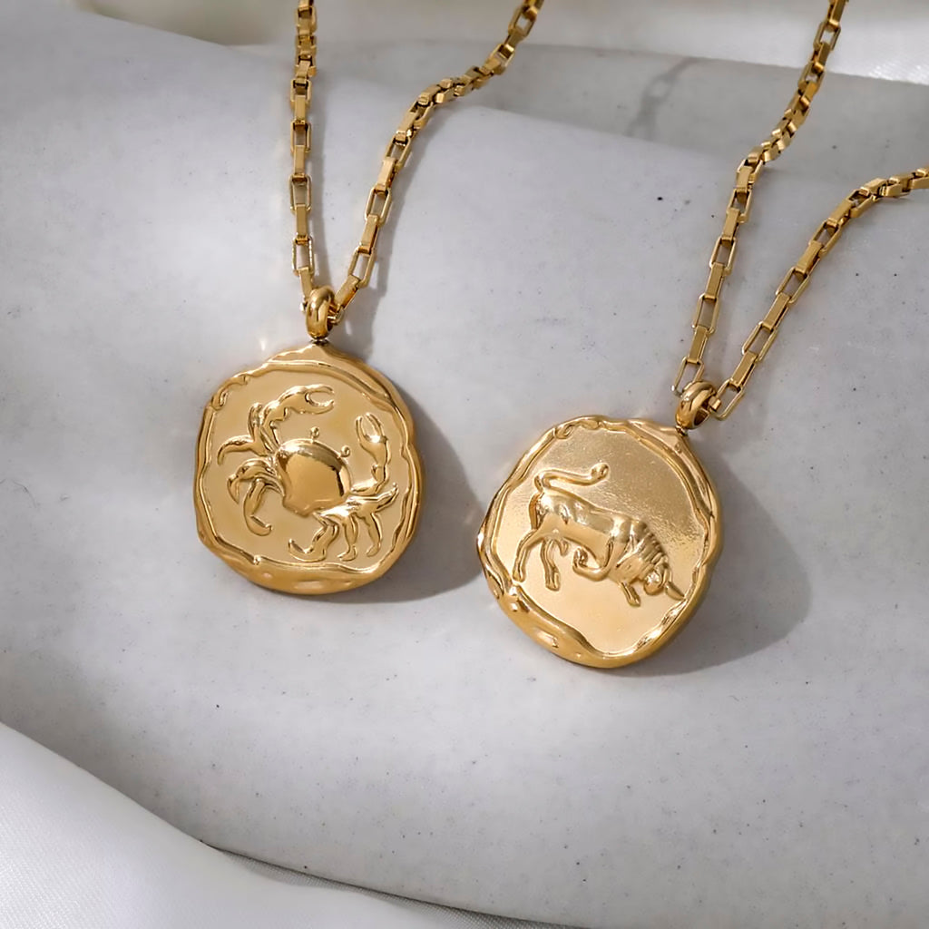 CANCER ⟡ Vintage Zodiac Coin Medallion