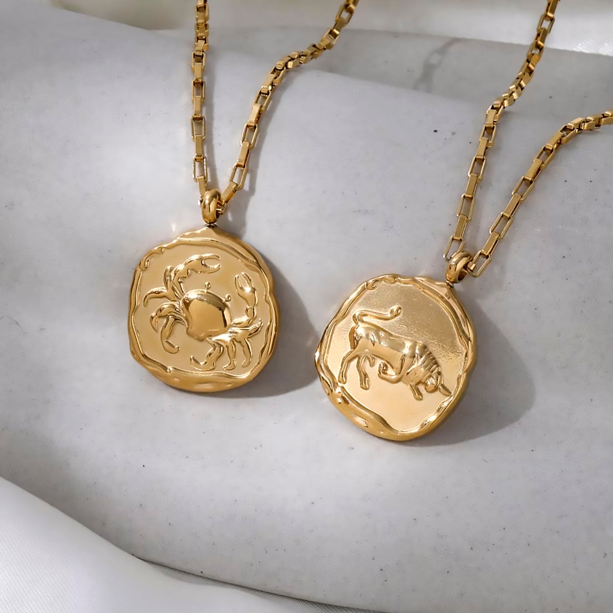 CANCER ⟡ Vintage Zodiac Coin Medallion