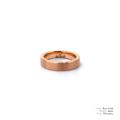 Classic Tungsten Band Ring in Matte Rose Gold (Complimentary Engraving)