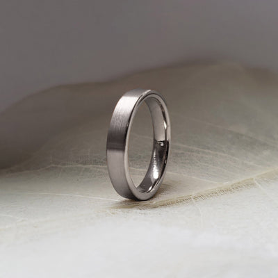 Classic Tungsten Band Ring in Matte White Gold (Complimentary Engraving)