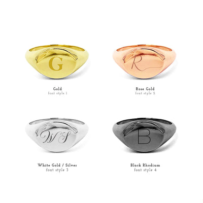 East West Oval Signet Ring (Complimentary Engraving)