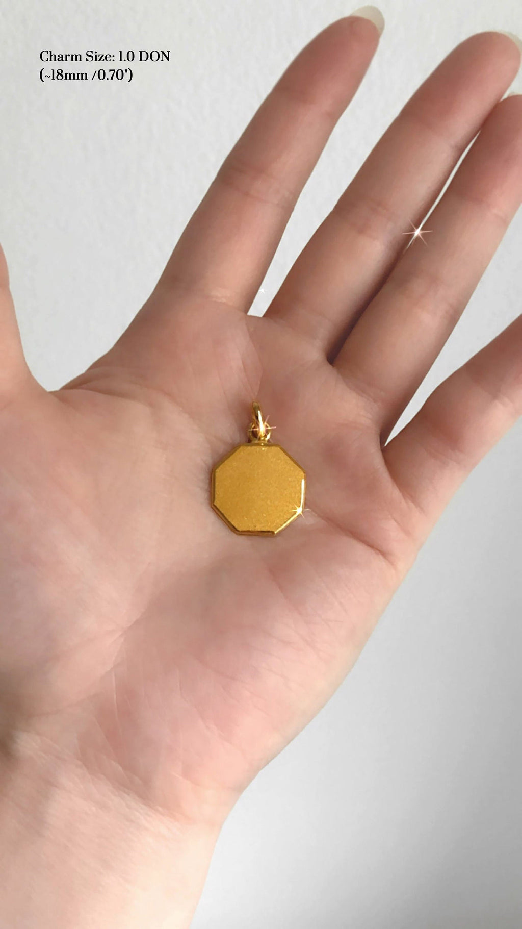 24K Octagon Charm (Complimentary Engraving)