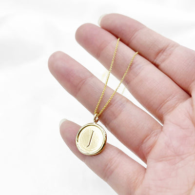 Serif Initial Wax Seal Pendant Necklace