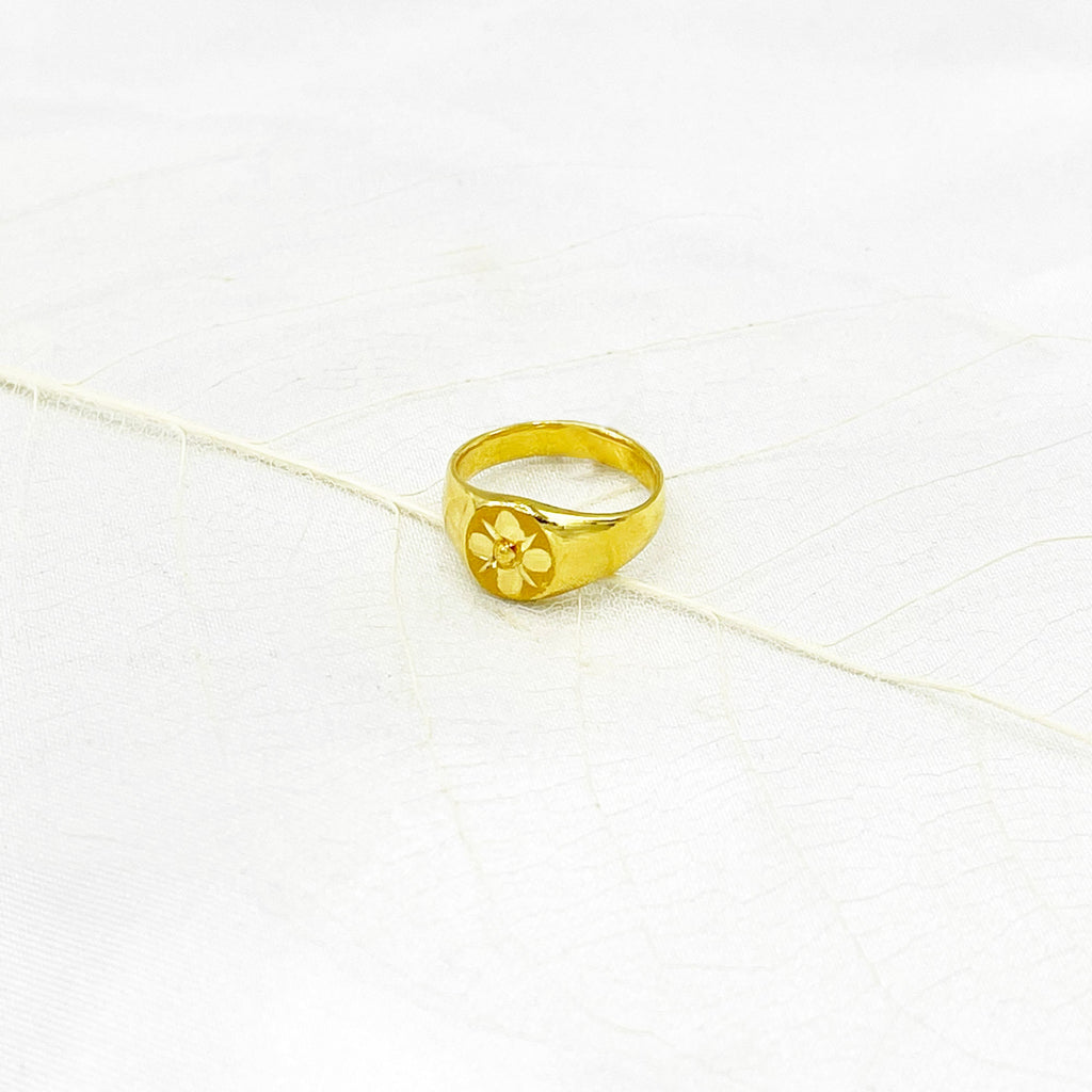 24K Gold Signet Ring (돌 반지)