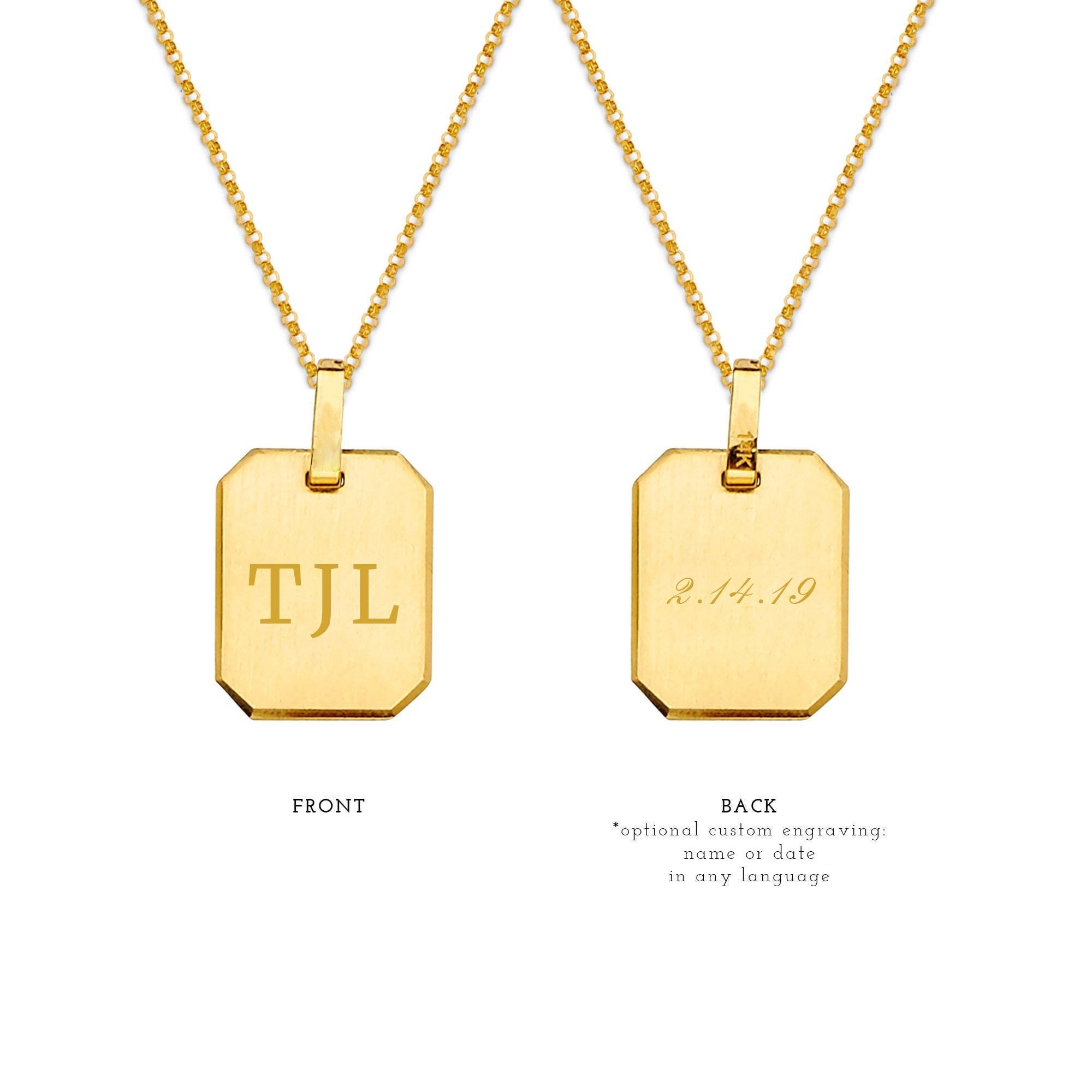 Octagon Pendant Necklace (Complimentary Engraving) • Engravable Pendant • Octagon Medallion • Octagon Talisman
