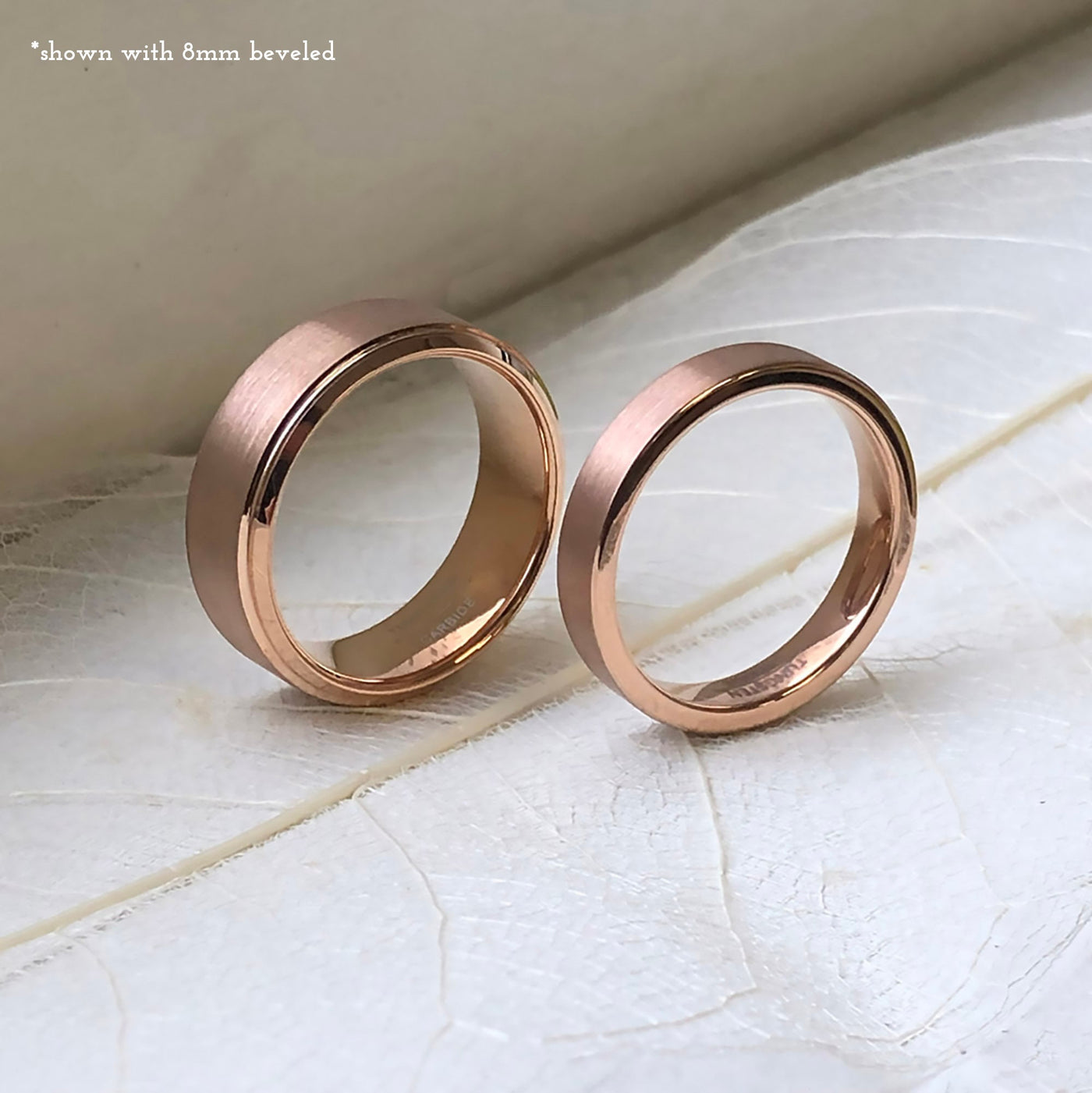 Classic Tungsten Band Ring in Matte Rose Gold (Complimentary Engraving)