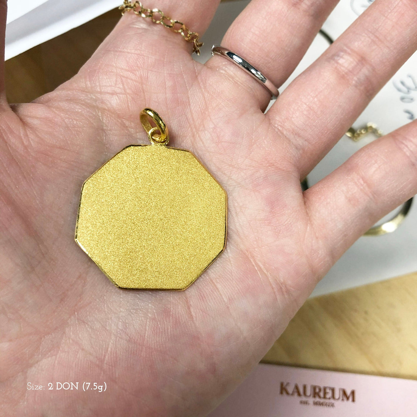 24K Octagon Charm (Complimentary Engraving)