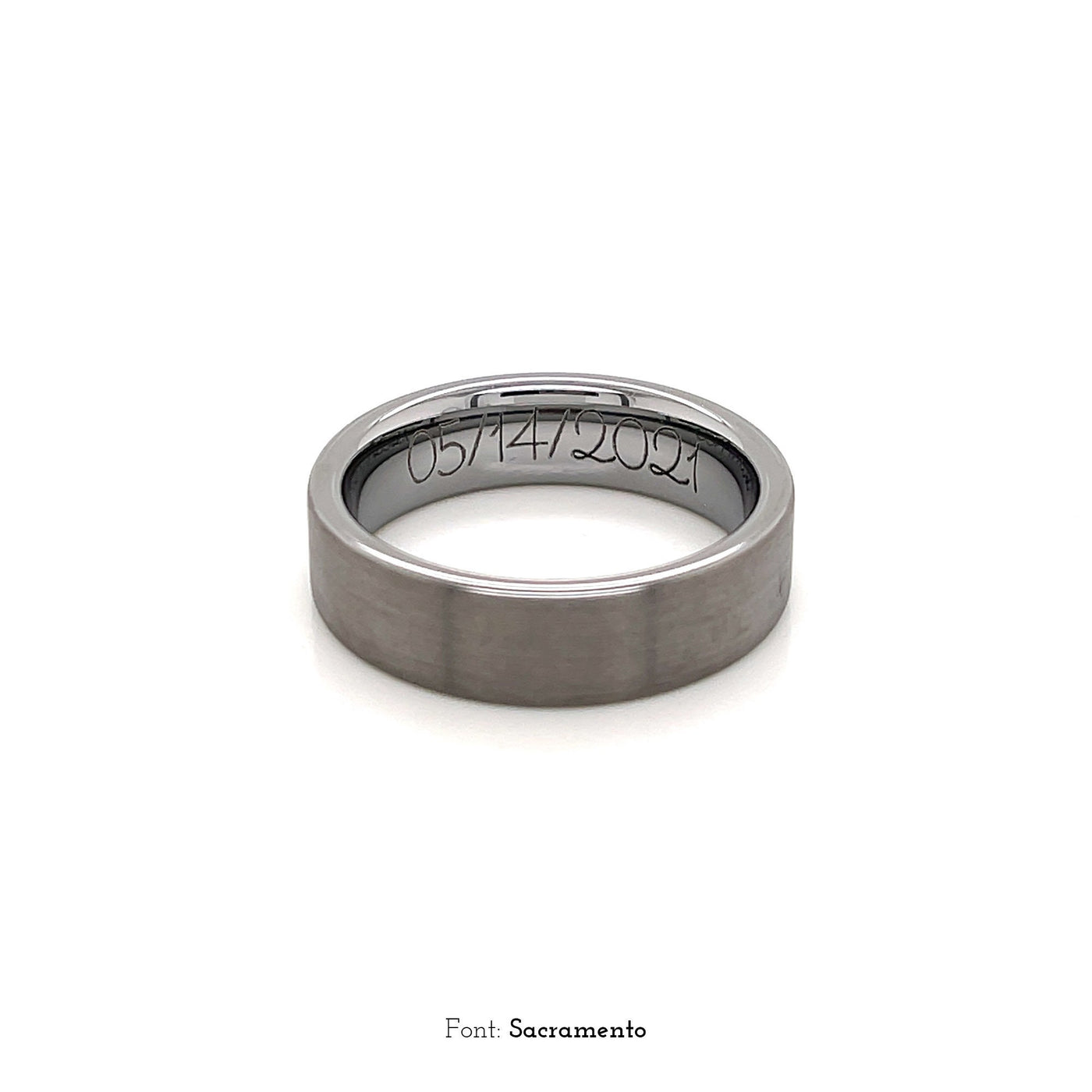 Classic Tungsten Band Ring in Matte White Gold (Complimentary Engraving)