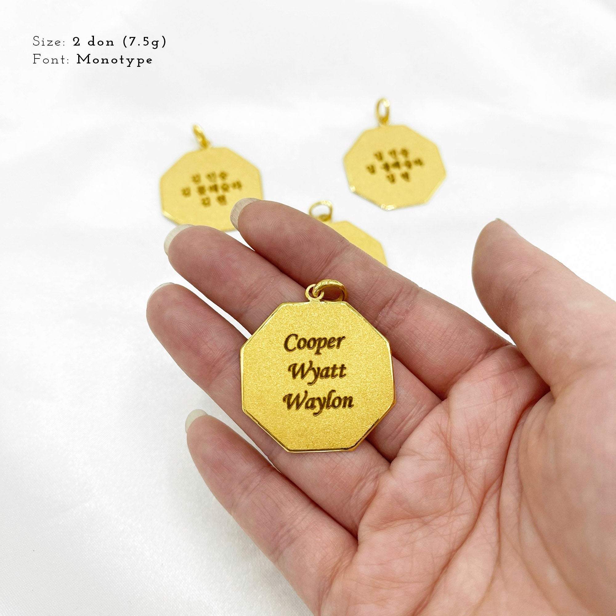 24K Octagon Charm (Complimentary Engraving)