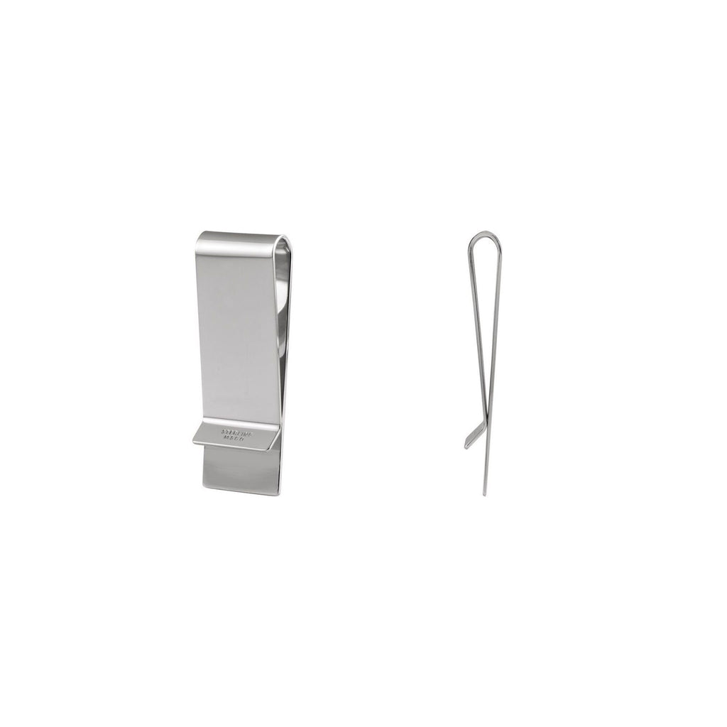 3-Stripe Rectangle Sterling Silver Engravable Money Clip (Complimentary Engraving)