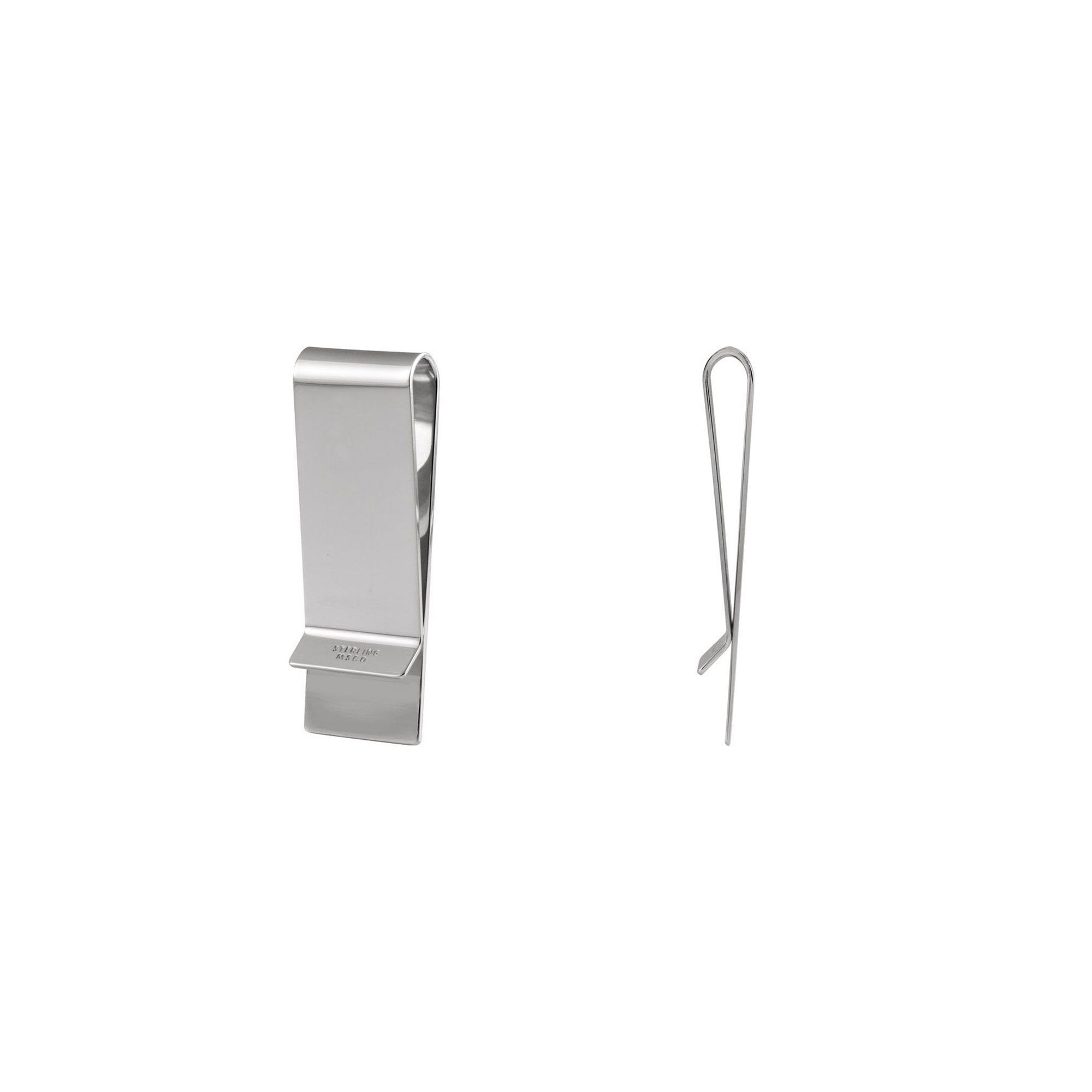 3-Stripe Rectangle Sterling Silver Engravable Money Clip (Complimentary Engraving)