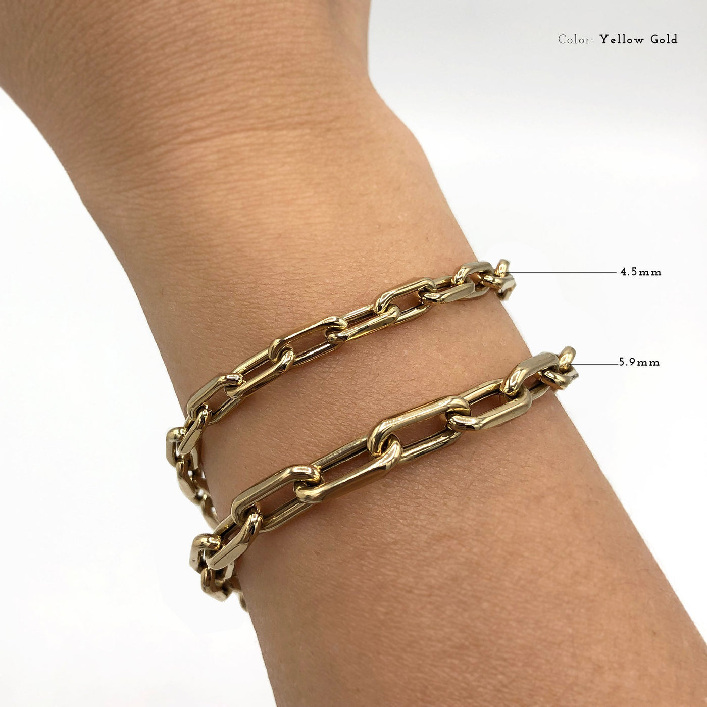 LINKAGE II • Medium Open Link Chain Bracelet • Solid Links