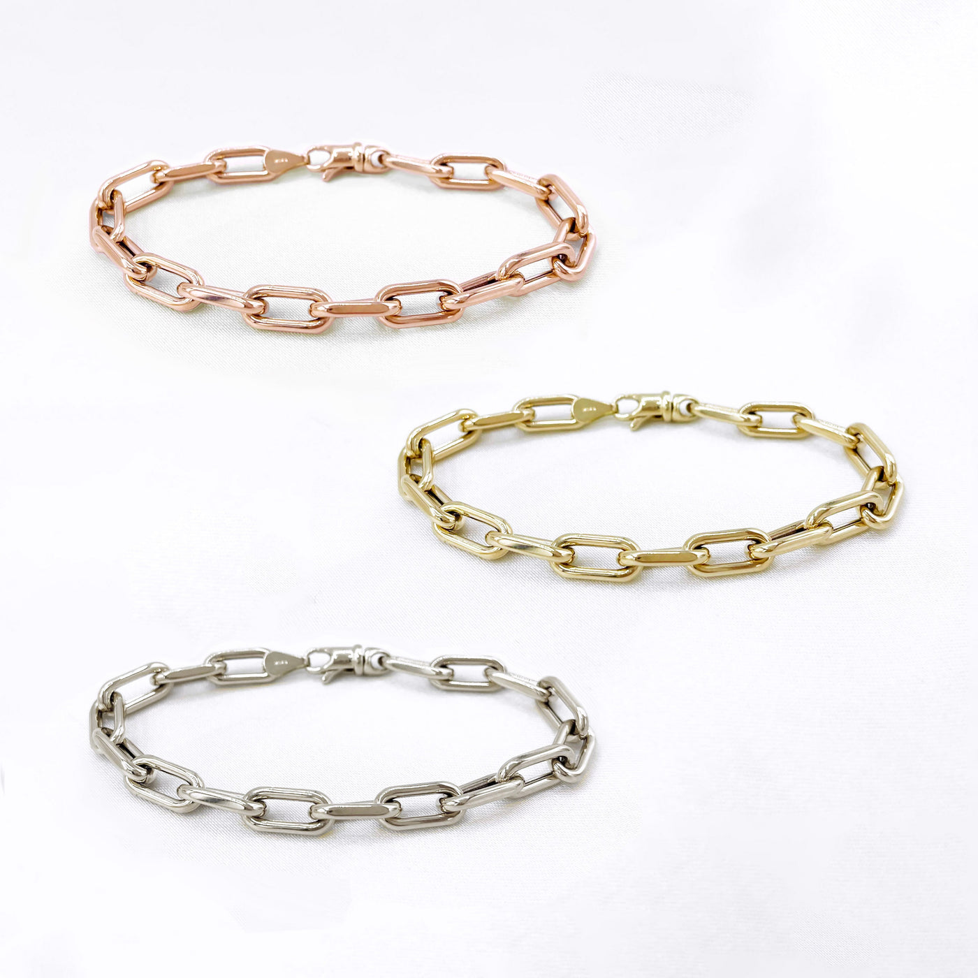 LINKAGE II • Medium Open Link Chain Bracelet • Solid Links