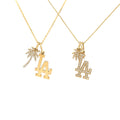 Medium LA & Palm Tree Necklace