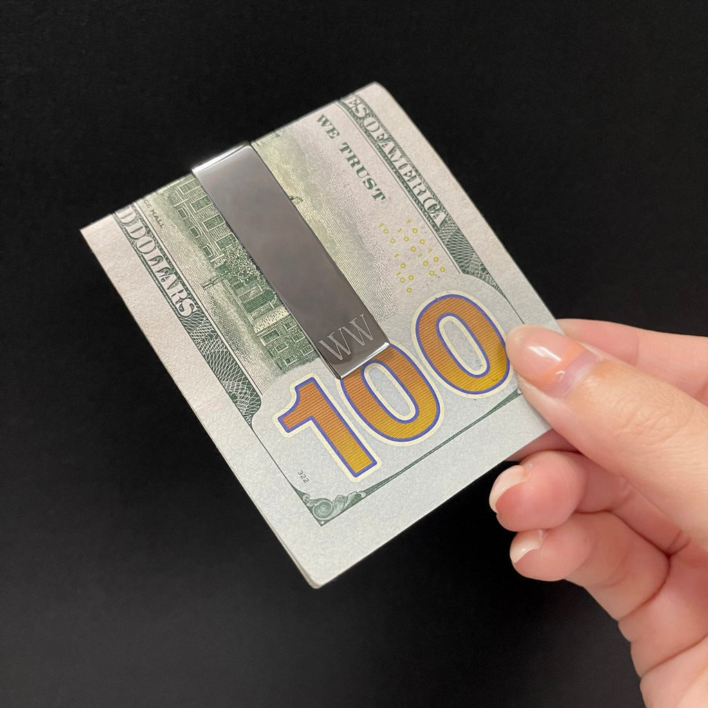Long Sterling Silver Engravable Money Clip (Complimentary Engraving)