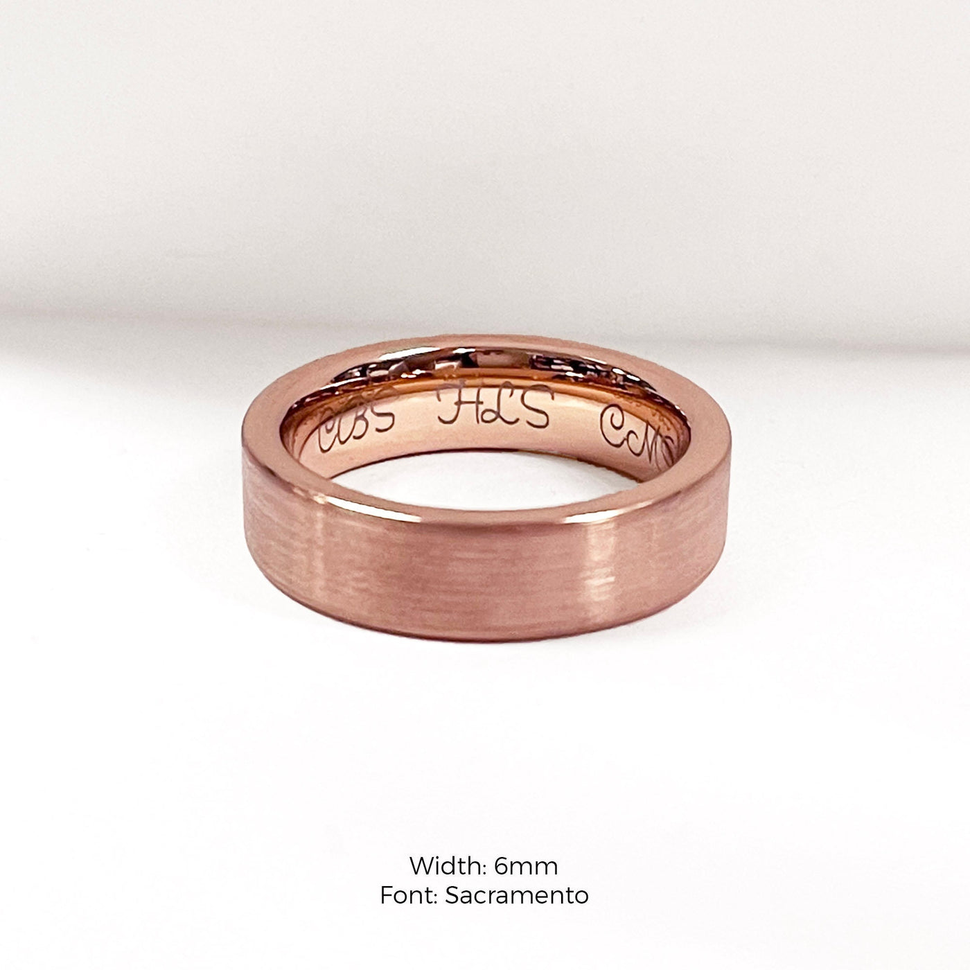 Classic Tungsten Band Ring in Matte Rose Gold (Complimentary Engraving)