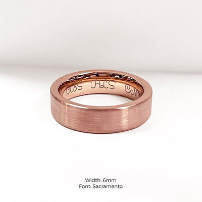 Classic Tungsten Band Ring in Matte Rose Gold (Complimentary Engraving)