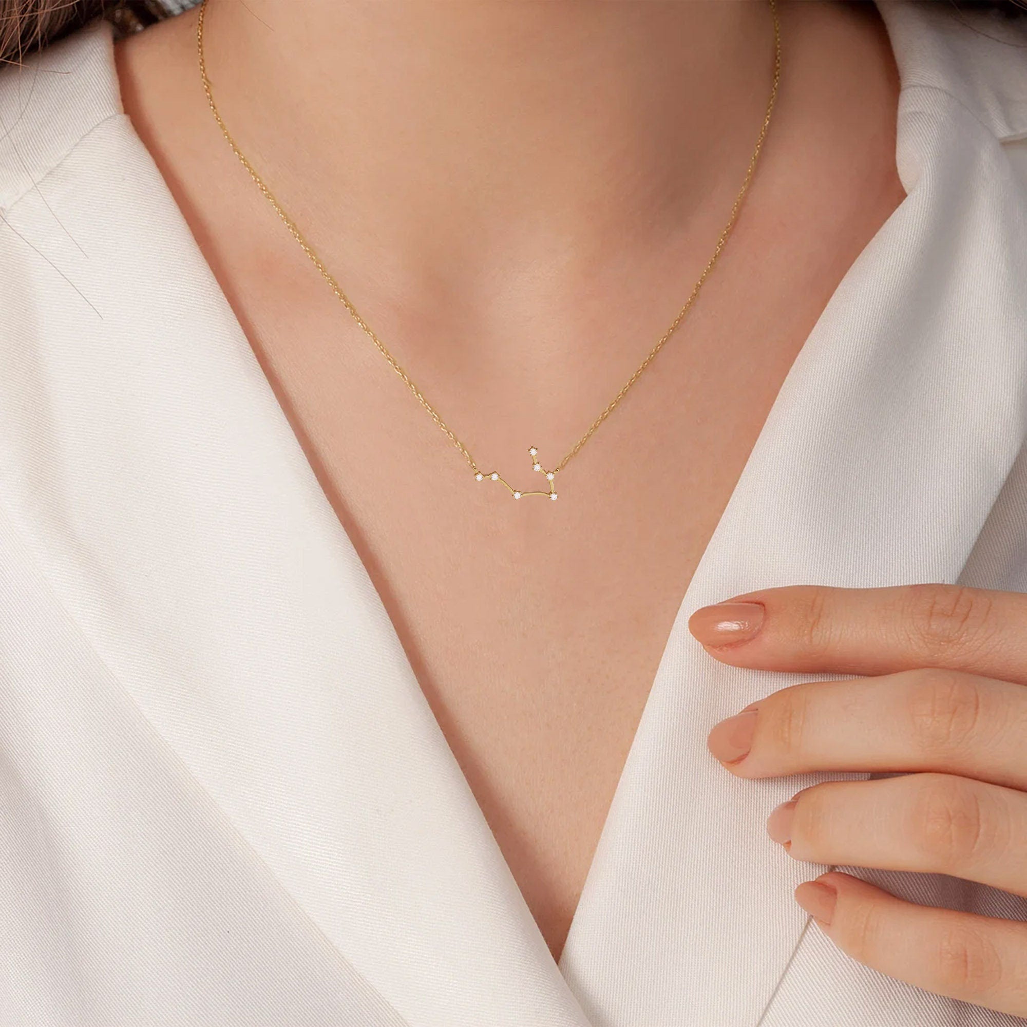 Gemini Prong-Set Constellation Necklace