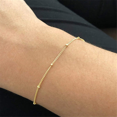 Satellite Chain Anklet/Bracelet in 14K Solid Gold