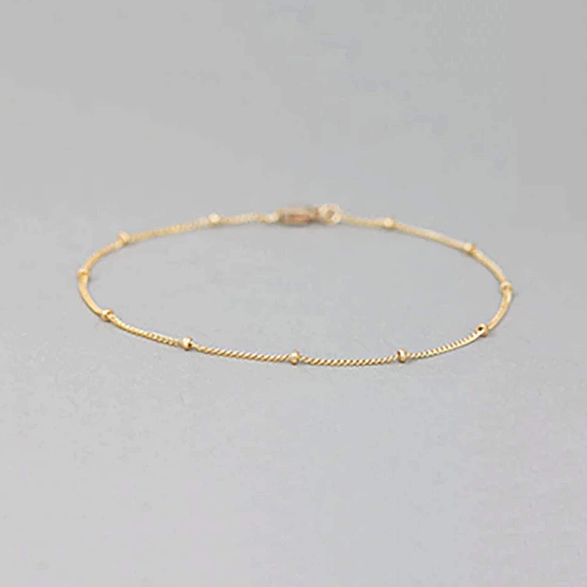 Satellite Chain Anklet/Bracelet in 14K Solid Gold