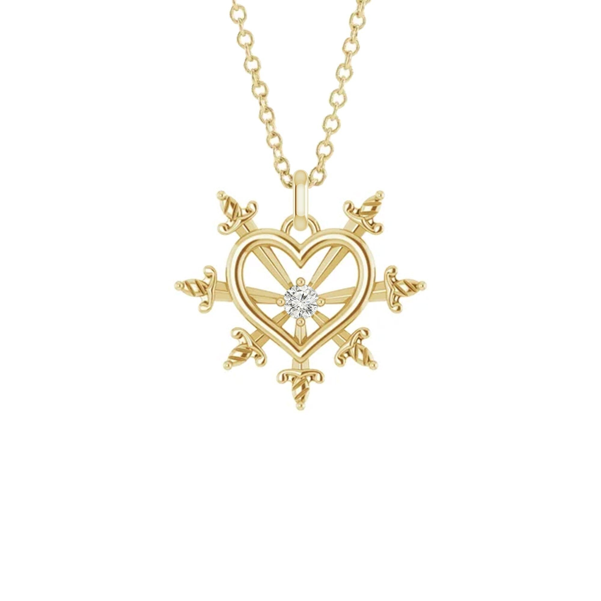 Our Lady of Sorrows Heart Dangle with Birthstone