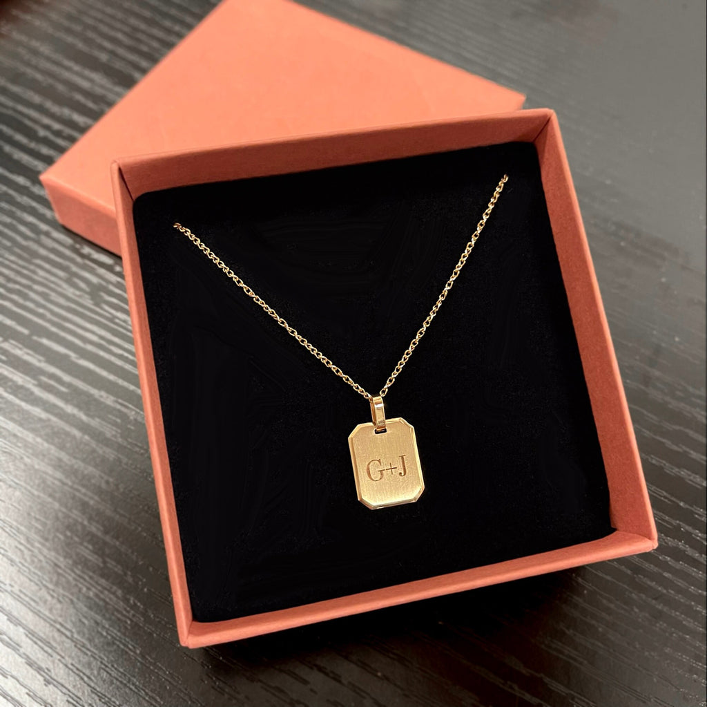 Octagon Pendant Necklace (Complimentary Engraving) • Engravable Pendant • Octagon Medallion • Octagon Talisman