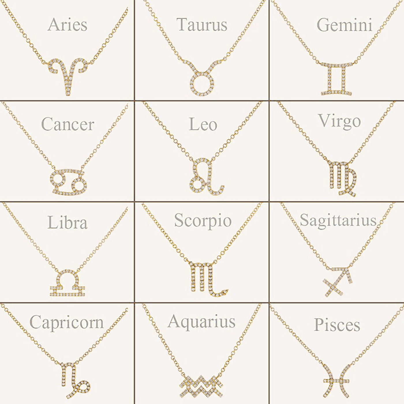 Aquarius Natural Diamond Zodiac Symbol Charm