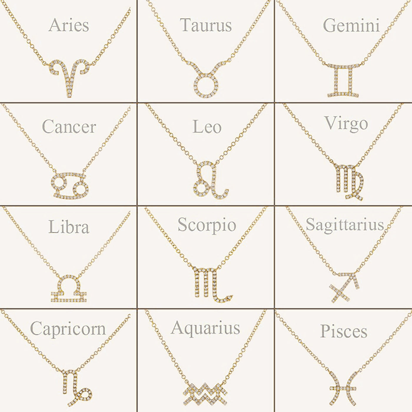 Pisces Natural Diamond Zodiac Symbol Charm