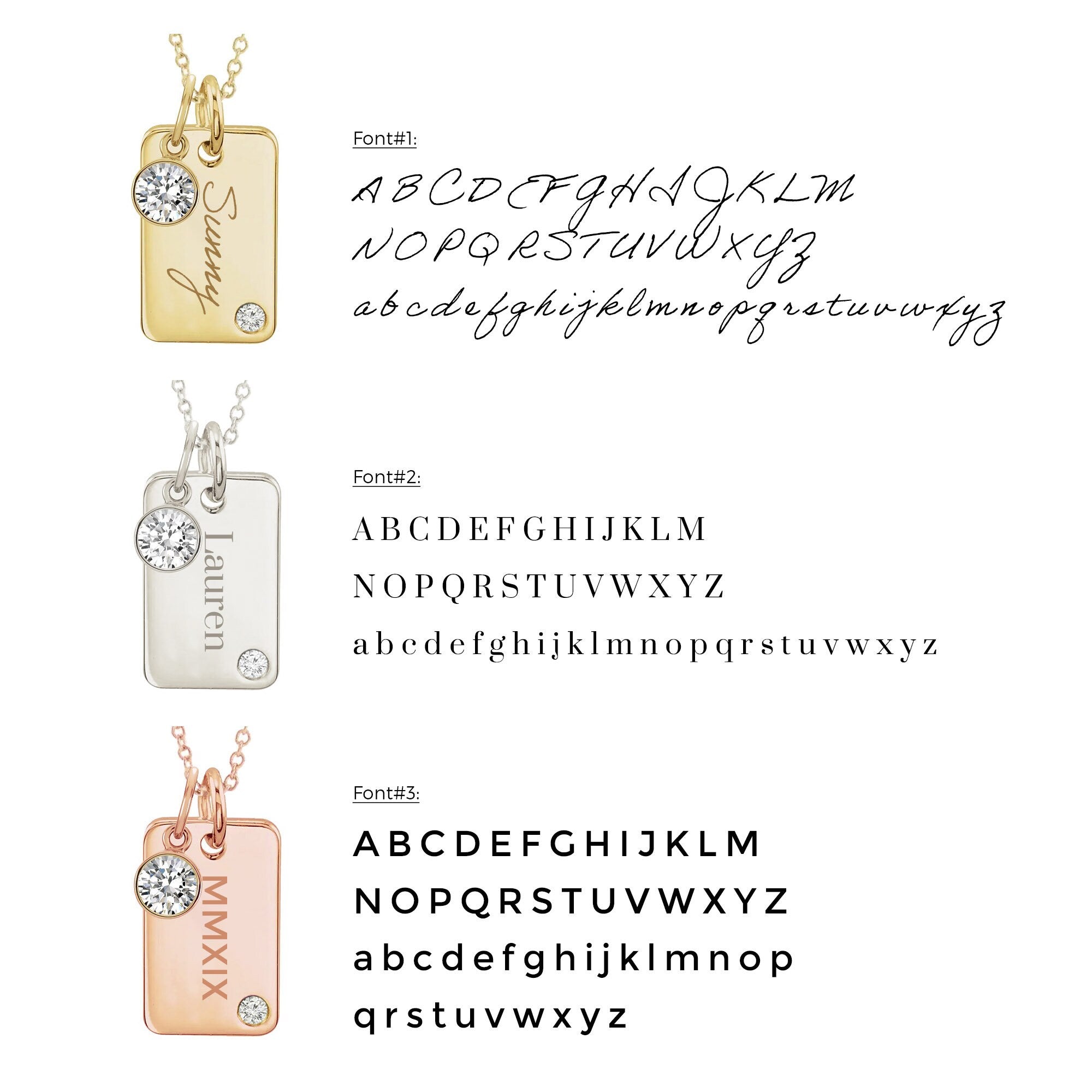 Mini Dog Tag with Round Birthstone (Complimentary Engraving)