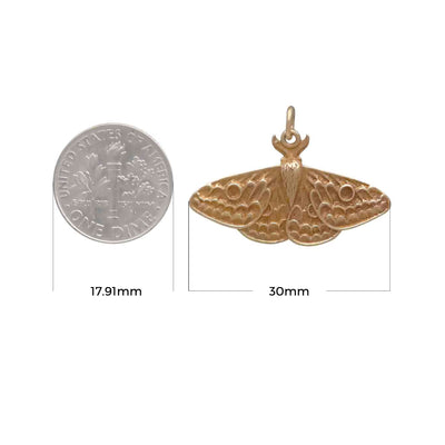 SILKWING I • Textured Moth Charm