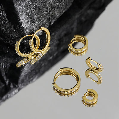 8mm Round Hinged Huggie Earrings in 14K Solid Gold (X-Small Size)