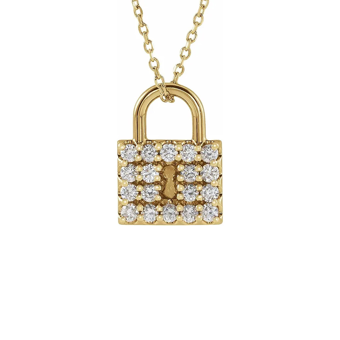 Lock Pendant with Diamond or Gemstones