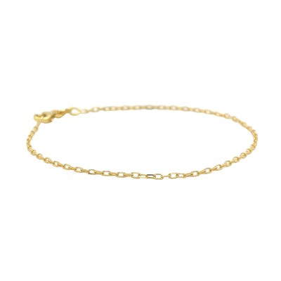 Mini Paperclip Chain Bracelet/Anklet in 14K Solid Gold • Minimalist Bracelet • Gifts for Her