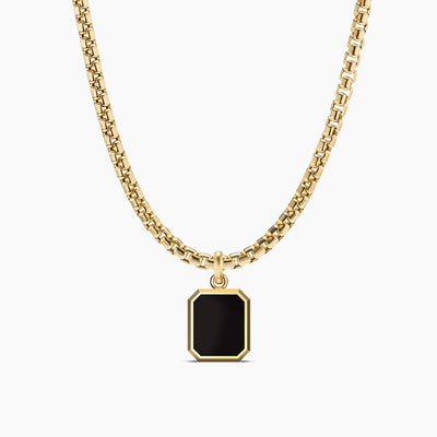 OCT x NOIR • Emerald-Cut Black Onyx Amulet/Talisman (Large) • Symbolic Jewelry