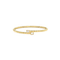 Double Solitaire Bypass Bangle • Emerald-Cut Diamond