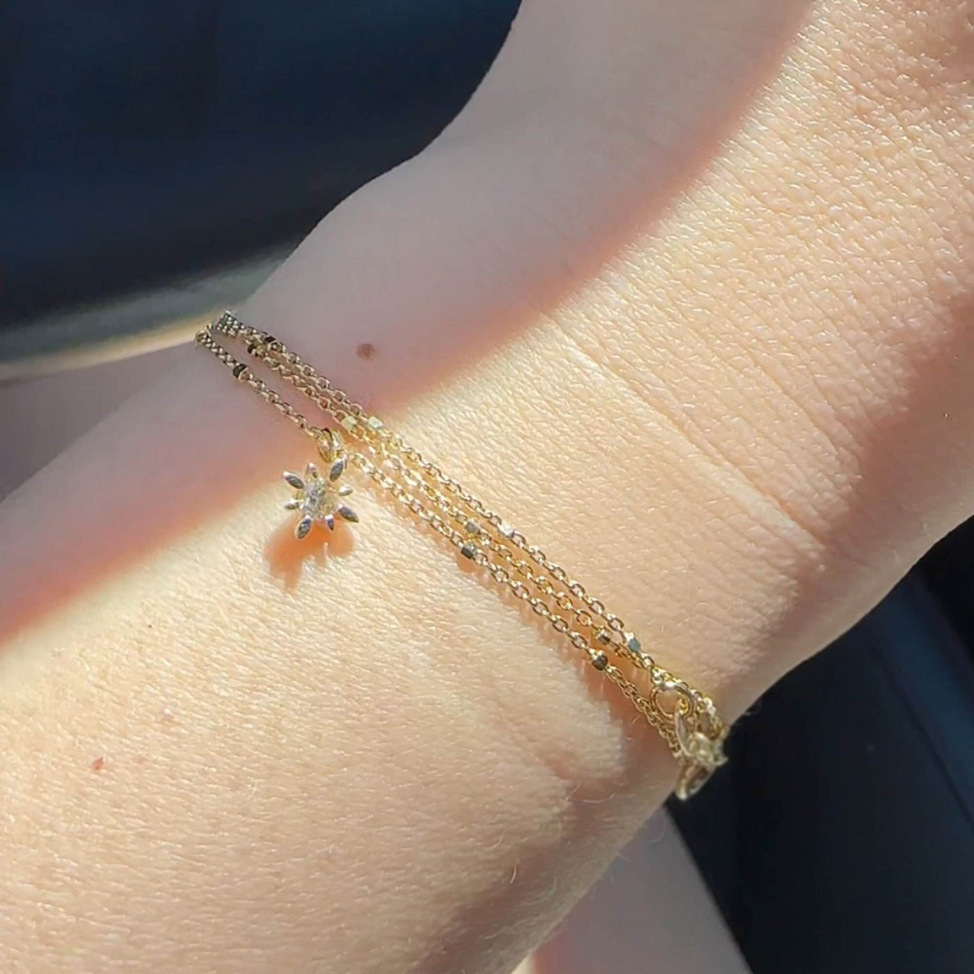 Sparkle Chain + Diamond Sun Charm • Necklace/Bracelet Combo