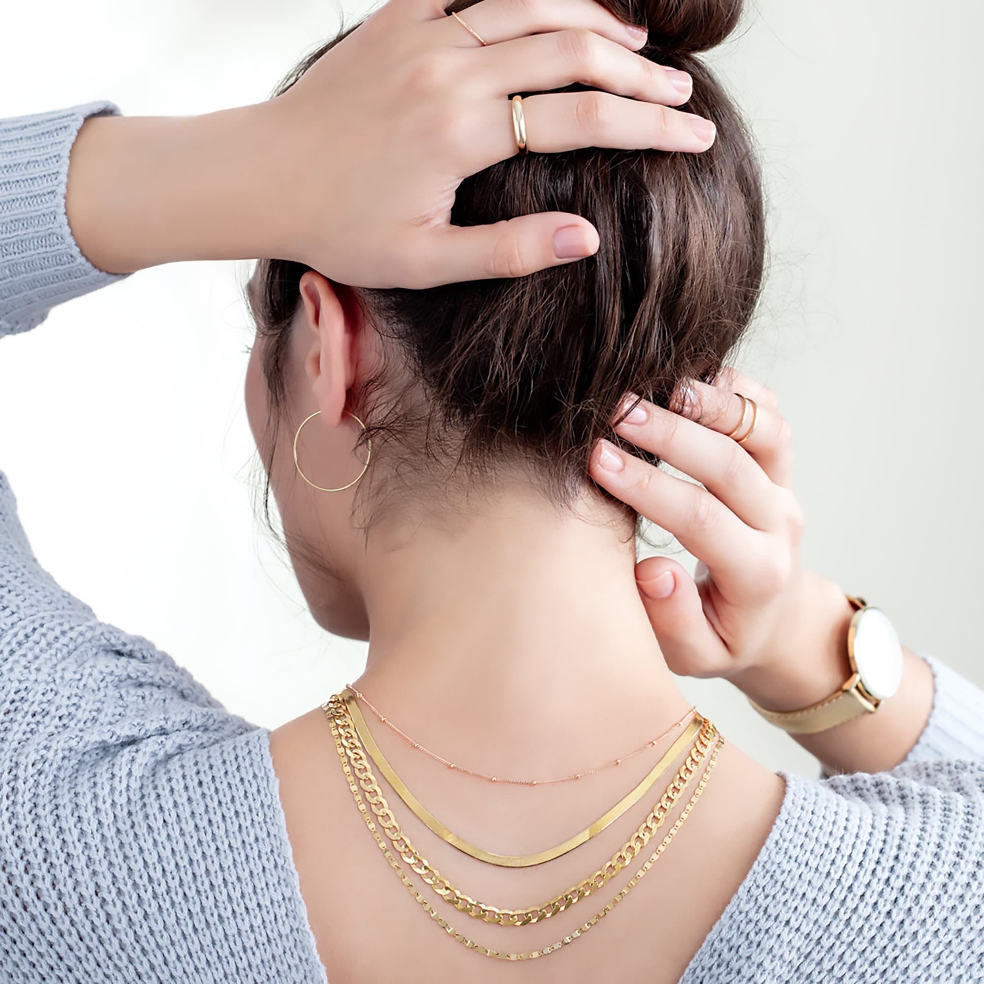 Satellite Chain Necklace in 14K Solid Gold