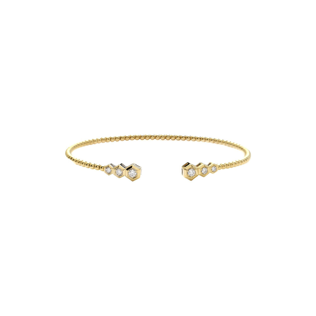 Diamond Bead Cuff Bangle