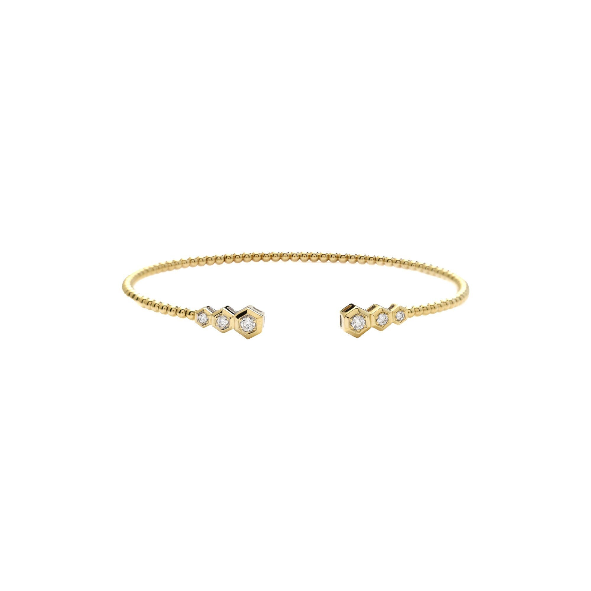 Diamond Bead Cuff Bangle